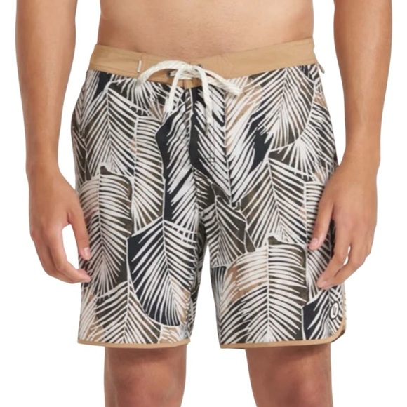 Vuori Cruise Wheat Frond 8” Leaf Print Boardshorts Swim Trunks Men’s 33 - Picture 1 of 13